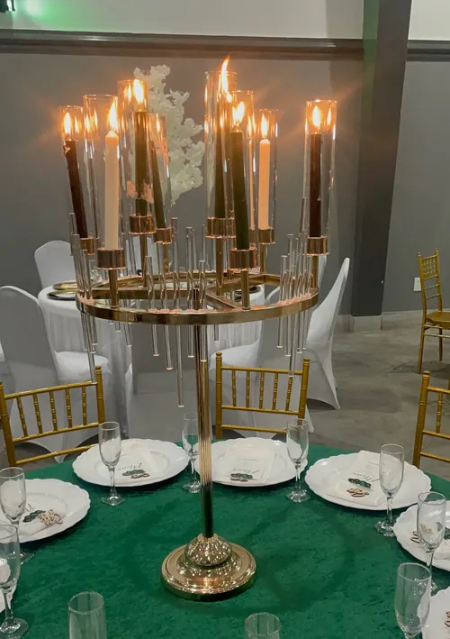 Round Gold and Crystal Centerpiece 