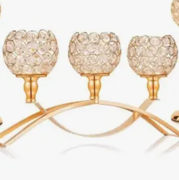 Three Arm Crystal Centerpiece