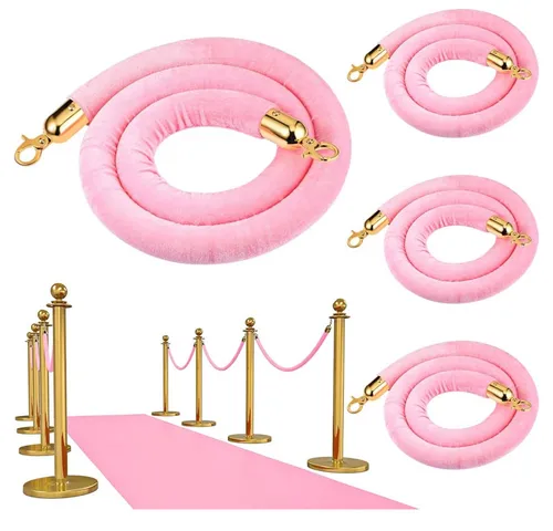 Pink and Gold Carpet and Stanchion Set