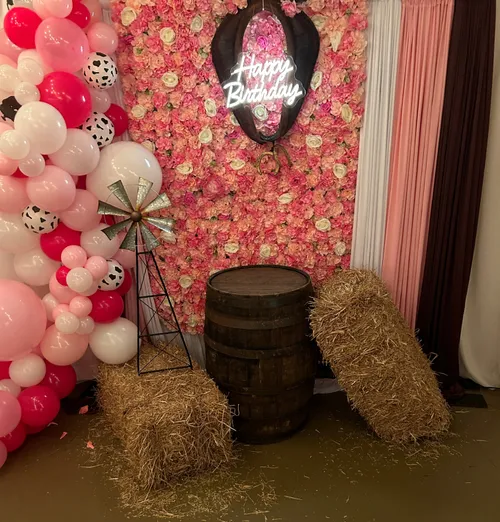 PInk Rose Flower Wall