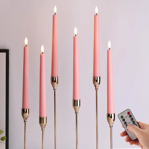 Battery Operated Taper Candles (Pink)