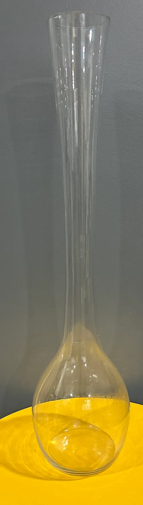 Tall Glass Vase with Round Base (31.5 Inches Tall)