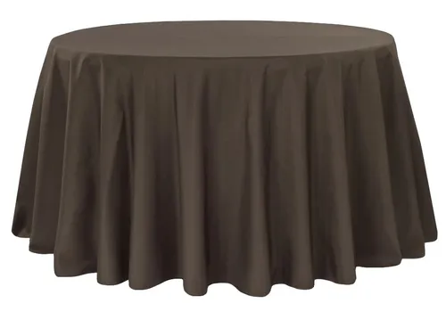 120' Brown Polyester Table Cloth