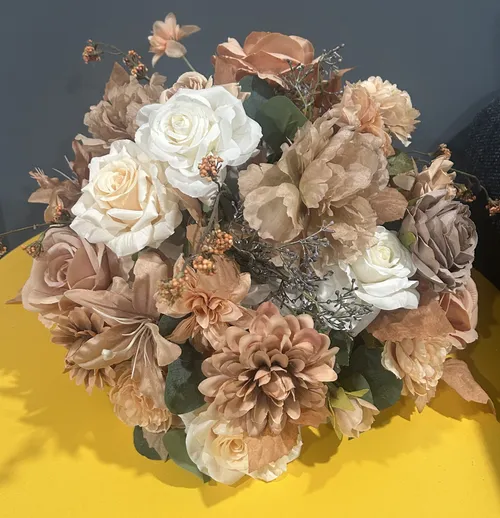 Tan, Cream and Brown 1/2 Flower Ball