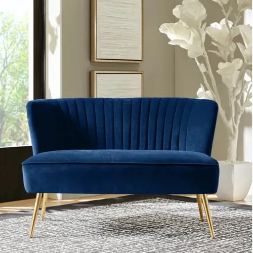 Navy Blue Velvet Sofa