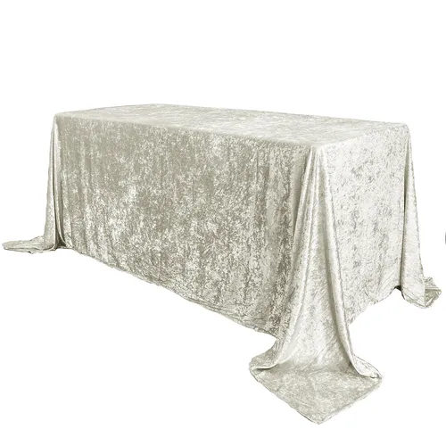 6ft White Velvet Table cloth