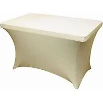 6ft Ivory Spandex Tablecloth
