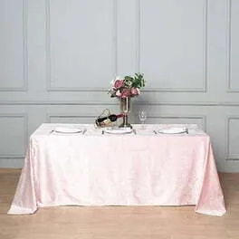 6ft Pink Velvet Tablecloth