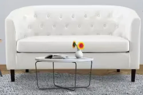 White Faux Leather Couch
