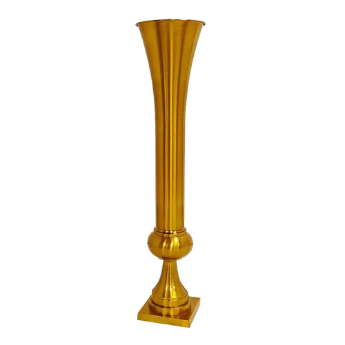 Tall Gold Trumpet Vases (38 Inches tall)