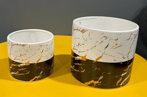 White, Black and Gold Centerpiece (Small)