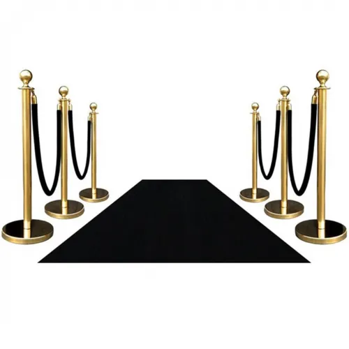Black and Gold Stanchion rope and carpet set
