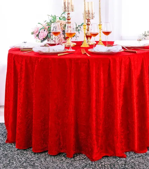 120' Red Velvet Table Cloth