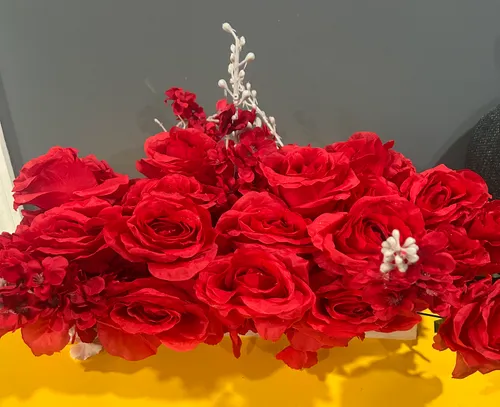 Red Silk Rose Runner (19 inches long)