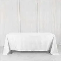 6FT White Polyester Table Cloth