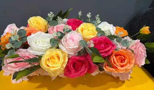 Pink, Orange, Fuchsia and White Floral Centerpiece