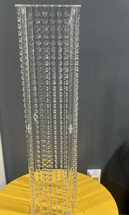 Tall Acrylic Square Centerpieces with Crystals (32