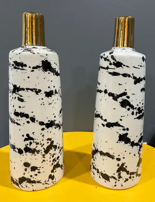 Black, White and Gold Centerpiece (Tall)