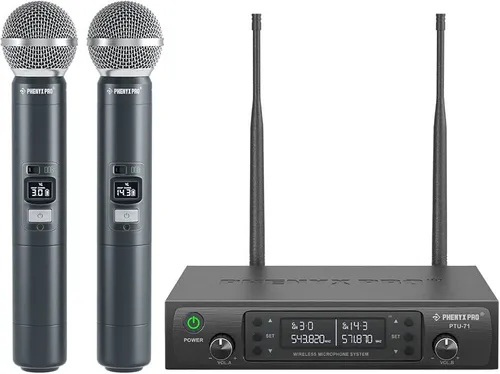 Phenyx Pro Wireless Microphone System, Dual Wireless Mics