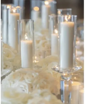 Tall Crystal Taper Candle Stand with Shades 