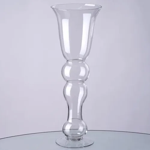 Curved Glass Trumpet Vase (Centerpiece)
