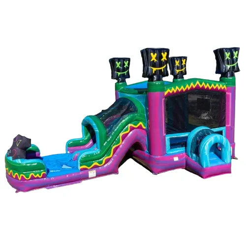 Level Up Bounce House & Dual Lane Slide Combo (Splash Pad)