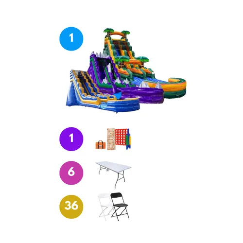 19ft Water Slide Package (36 Guests)