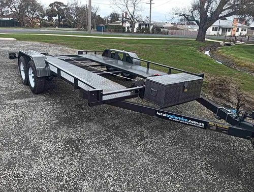 16' Car Trailer 2T (Beavertail) - with straps & 12v winch (Bunkers Hill)