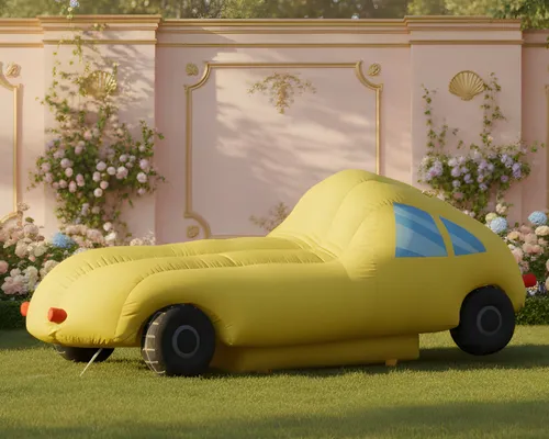 Yellow Glider Race Car