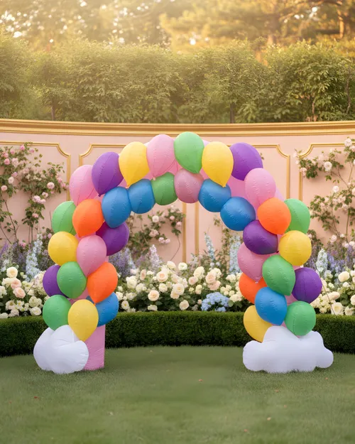 Pastel Rainbow Inflatable Arch