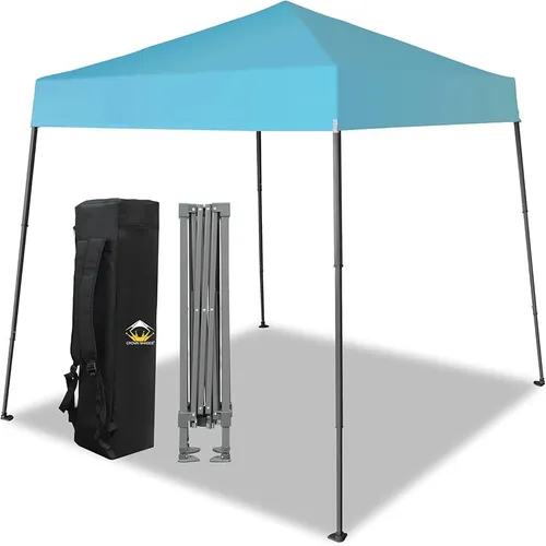 6.5'x6.5' Slant-Leg Pop-Up Canopy Tent (Sky Blue) with Carry Bag