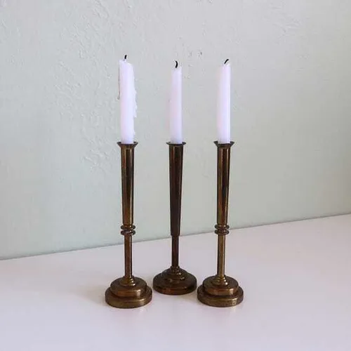 Vintage Brass Candle & Vase Collection
