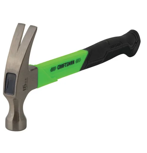CRAFTSMAN 16-oz Smooth Face Steel Head Fiberglass Claw Hammer