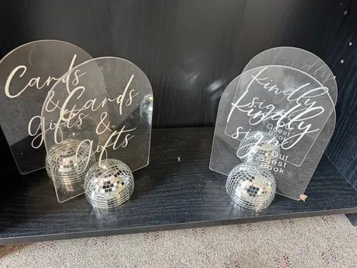 Guest Book Mirror Ball Sign