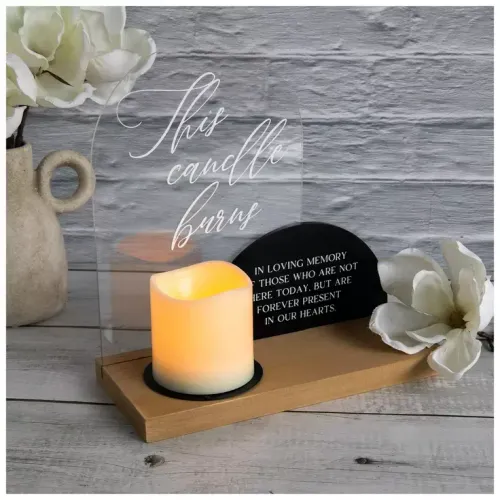 In Loving Memory Sign & LED Candle