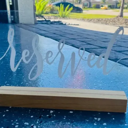 Acrylic Reserved Sign