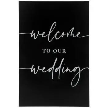 Black Welcome To Our Wedding  16x24 Sign