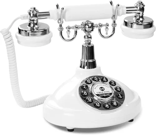 Audio Guest Book Antique White Phone