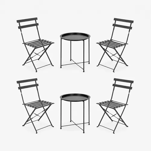 Pack Table Cafe - 2 Tables et 4 Chaises