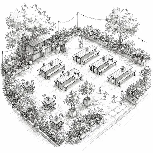 Pack Brasserie - 5 Tables et 10 bancs