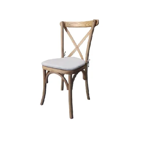 Verleih Crossback Stuhl Helles Eichenholz Optik Inkl. Sitzkissen