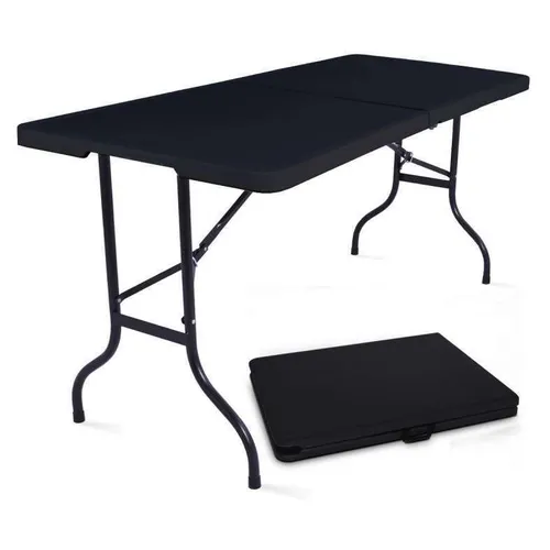 Mobilier table pliante noire 180cm 8 places