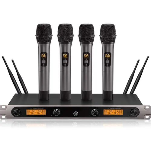 Kit de 4 micros sans fil UHF 60m en rack