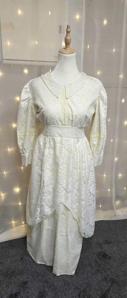 Lemon Yellow Full Lace Dress – Size 10-12