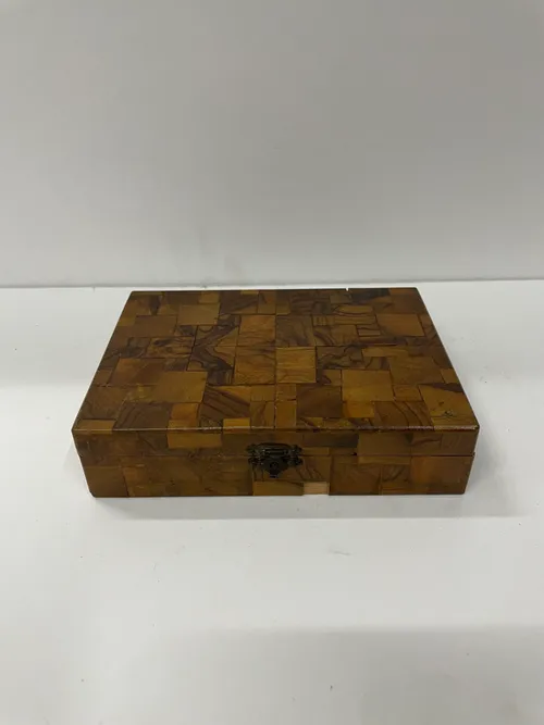 Blocked-Design Wood Decorative Box
