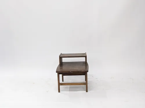Wood Mid-Century Straight Step Side Table