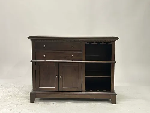 Espresso Brown Solid Wood 2-Drawer Dining Room Buffet