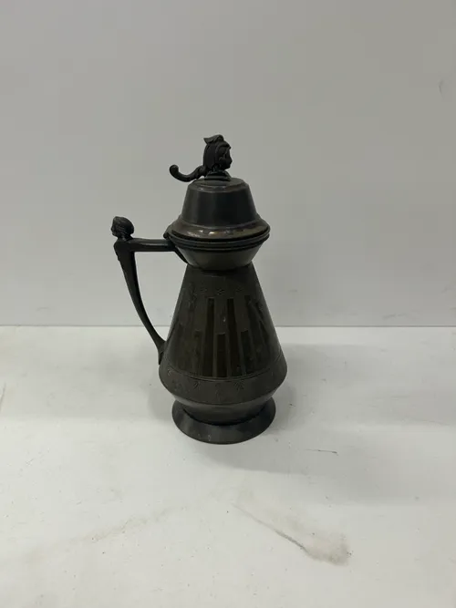 Antique Silver Pitcher with Head Top 