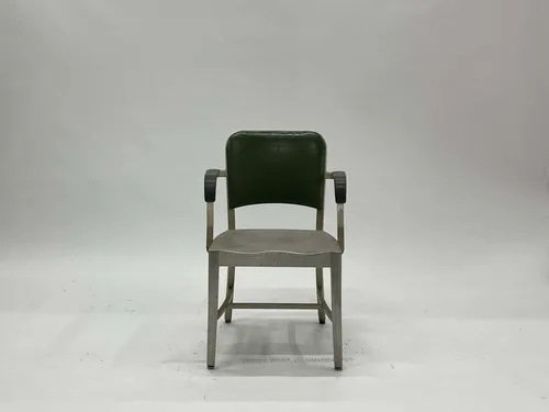 Green Tanker Armchair with Steel Seat