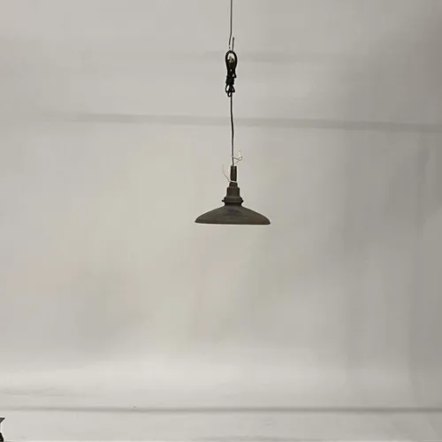 Aged Brown Metal Industrial Pendant - LI431